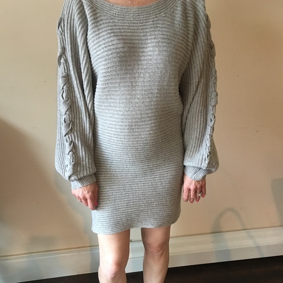 Simplee poofy sleeve sweater dress - Picture 3 of 5